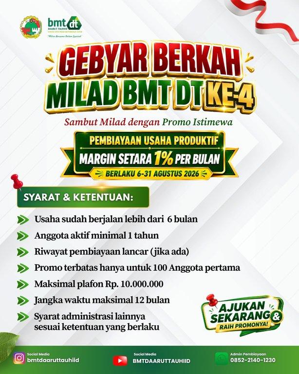 GEBYAR BERKAH MILAD BMT DT KE-4 - Cover Image